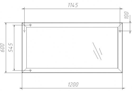 Зеркало МДФ профиль 1200х600 Бук Sansa фото 6