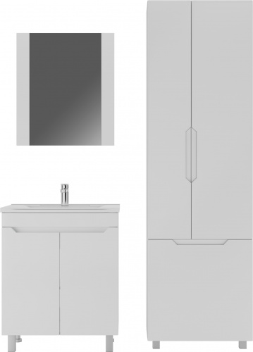 Комплект мебели для ванной "ELEN 65 Optima" без ящика белый глянец Домино фото 2